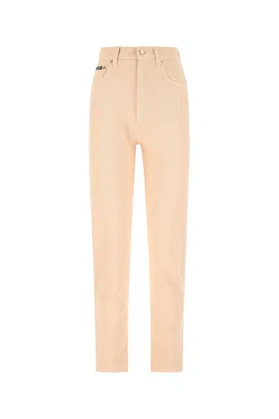 Dolce & Gabbana Light Pink Denim Amber Jeans In Neutral