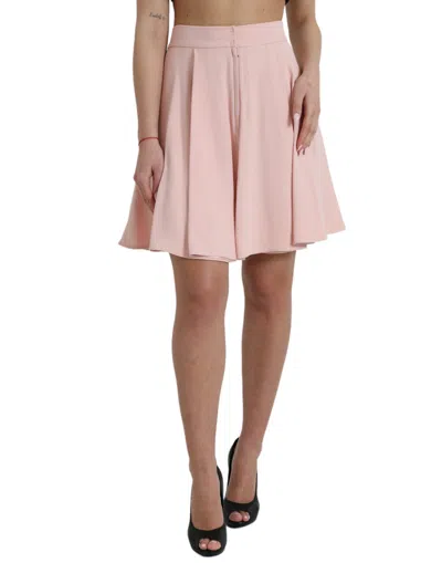 Pre-owned Dolce & Gabbana Light Powder Rose Viscose Pleated Women's Skirt () In Pink