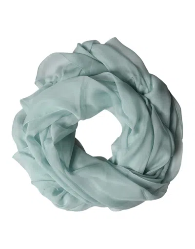 Dolce & Gabbana Light Teal Silk Stole Neck Wrap Shawl  Men's Scarf In Blue