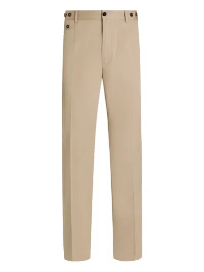 Dolce & Gabbana Lightkaki Cotton Elastane Pants In Brown