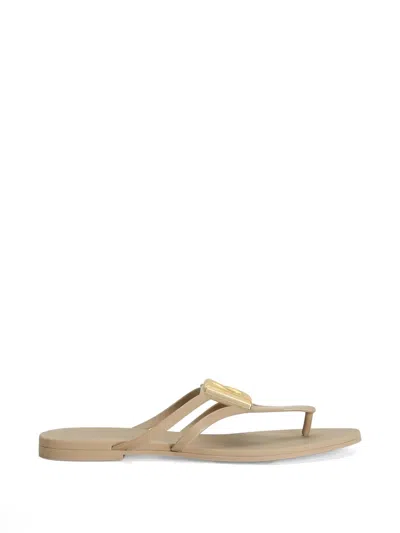 Dolce & Gabbana Elegant Logo Slide Sandals For Women In Neutral