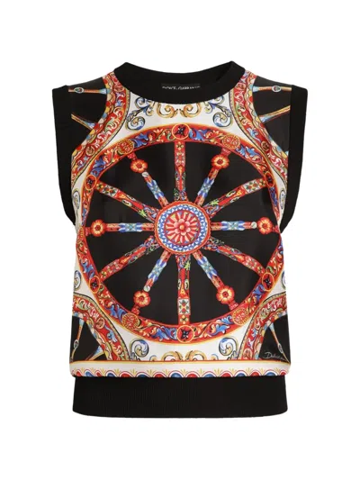 Dolce & Gabbana Lightweight Plain-knit Top In Black