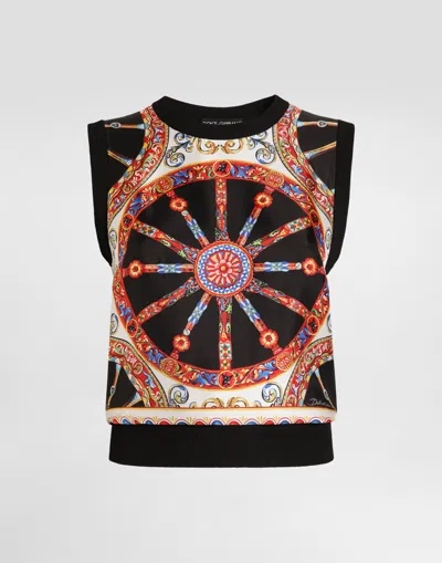 Dolce & Gabbana Lightweight Plain-knit Top In Multi