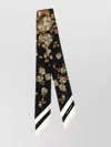 Dolce & Gabbana Lightweight Silk Bandeau Scarf With Floral Border In Multi