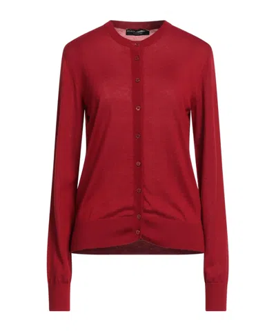 Dolce & Gabbana Lightweight Solid Color Knit Sweater In Red