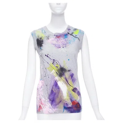 Pre-owned Dolce & Gabbana Dolce Gabbana Liimited Edition 108/1500 Hand Painted Tank Top It36 Xxs In Gray