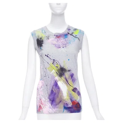 Pre-owned Dolce & Gabbana Dolce Gabbana Liimited Edition 108/1500 Hand Painted Tank Top It36 Xxs In Gray