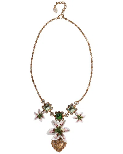 DOLCE & GABBANA DOLCE & GABBANA LILY CRYSTAL SACRED HEART PENDANT
