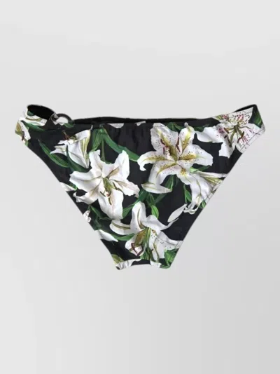 Dolce & Gabbana Lily Print Swimwear Bottom Beachwear Bikini In Red