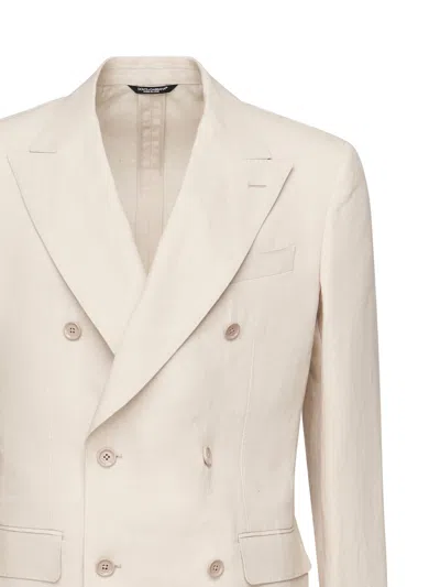 Dolce & Gabbana Linen Beige Double Breasted Jacket