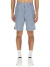 Dolce & Gabbana Men's Linen Bermuda Shorts In Blue