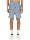 Dolce & Gabbana Men's Linen Bermuda Shorts In Blue