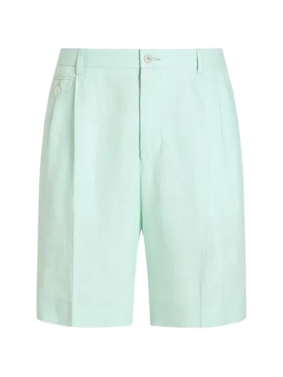 Dolce & Gabbana Bermudas Aus Leinen In Green