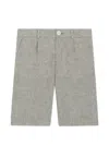 Dolce & Gabbana Linen Bermuda Shorts In Gray