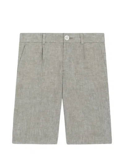 Dolce & Gabbana Kids' Linen Bermuda Shorts In Gray