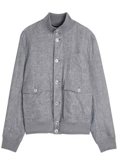 Dolce & Gabbana Linen Blazer In Gray
