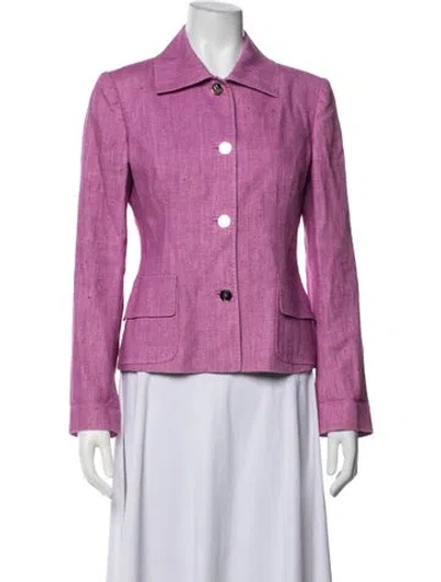 Pre-owned Dolce & Gabbana Linen Blazer In Purple