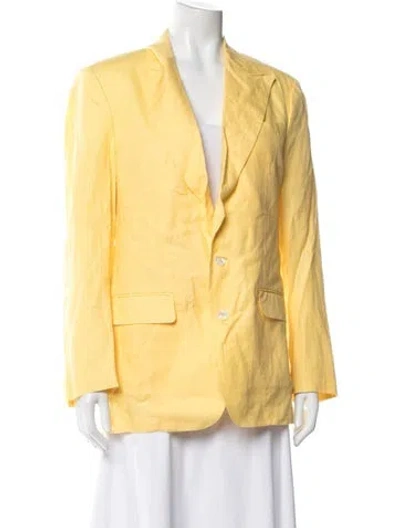 Pre-owned Dolce & Gabbana Linen Blazer In Yellow