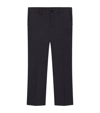 Dolce & Gabbana Kids' Linen-blend Straight Trousers In Black