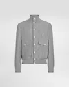 Dolce & Gabbana Linen Canvas Blouse Jacket With Knit Collar