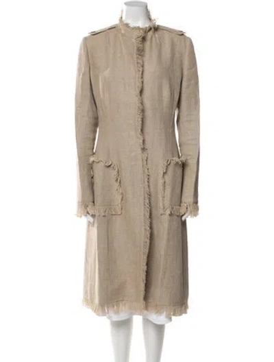 Pre-owned Dolce & Gabbana Linen Coat In Neutral