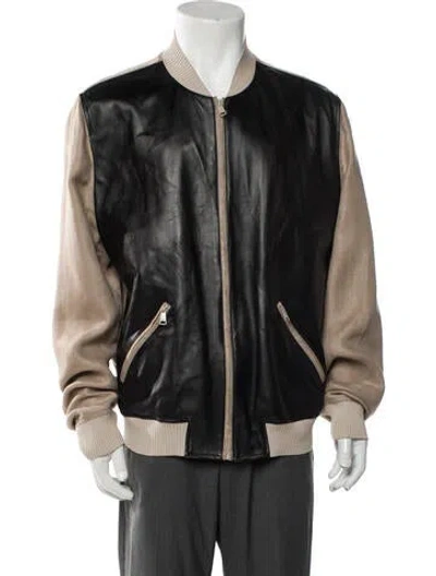 Pre-owned Dolce & Gabbana Linen Colorblock Pattern Bomber Jacket In Black