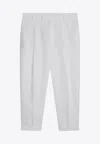 Dolce & Gabbana Linen Cropped Tailored Pants In White