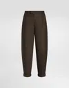 Dolce & Gabbana Linen Fabric Pants In Brown
