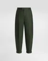 Dolce & Gabbana Linen Fabric Pants In Green