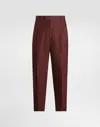 Dolce & Gabbana Linen Fabric Pants In Multicolor