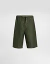 Dolce & Gabbana Linen Fabric Shorts In Green