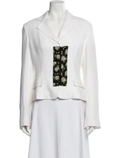 Pre-owned Dolce & Gabbana Linen Floral Print Blazer In Neutral