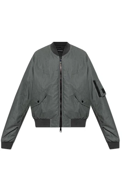 Dolce & Gabbana Classic Flight Bomber Jacket In Grey
