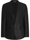 Dolce & Gabbana Black Single-breasted Linen Jacket In Black