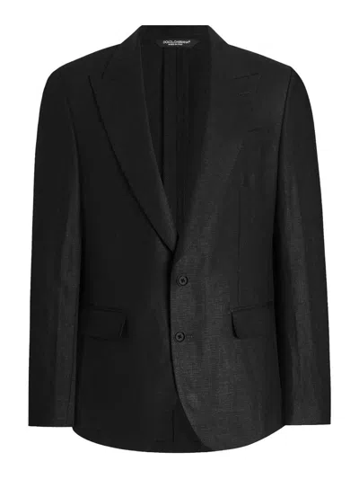 DOLCE & GABBANA LINEN JACKET IN BLACK