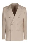 Dolce & Gabbana Man Blazer Camel Size 40 Polyester, Wool, Elastane In Neutral