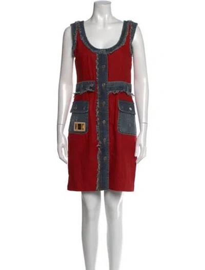 Pre-owned Dolce & Gabbana Linen Knee-length Dress In Red