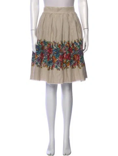Pre-owned Dolce & Gabbana Linen Knee-length Skirt In Neutral