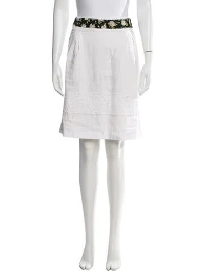 Pre-owned Dolce & Gabbana Linen Knee-length Skirt In Neutrals