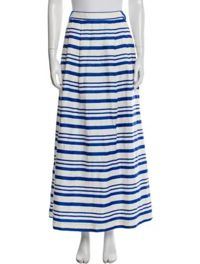 Pre-owned Dolce & Gabbana Linen Long Skirt In White