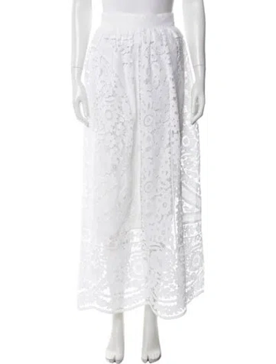 Pre-owned Dolce & Gabbana Linen Long Skirt In White