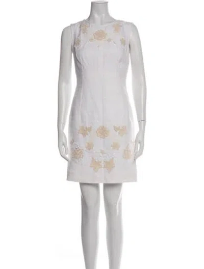 Pre-owned Dolce & Gabbana Linen Mini Dress In Neutral