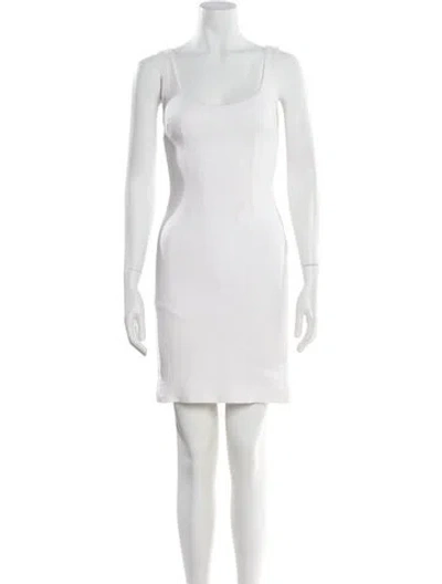 Pre-owned Dolce & Gabbana Linen Mini Dress In White