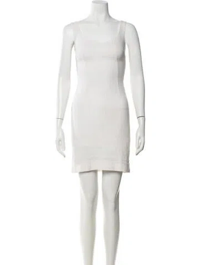 Pre-owned Dolce & Gabbana Linen Mini Dress In White