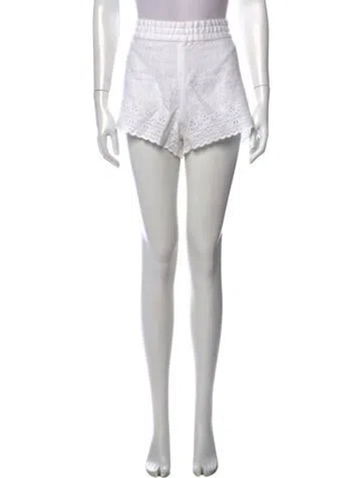 Pre-owned Dolce & Gabbana Linen Mini Shorts In White