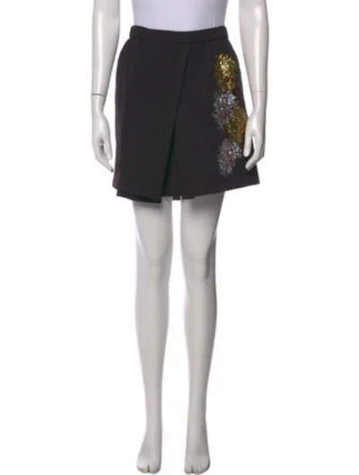 Pre-owned Dolce & Gabbana Linen Mini Skirt In Black