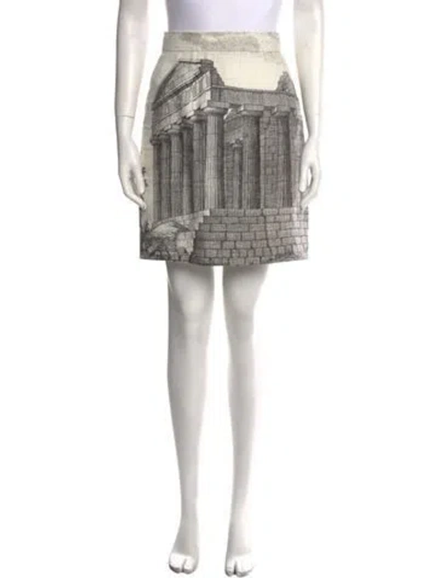 Pre-owned Dolce & Gabbana Linen Mini Skirt In Neutral