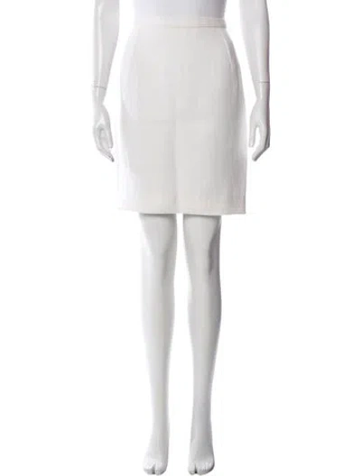 Pre-owned Dolce & Gabbana Linen Mini Skirt In White