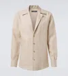 Dolce & Gabbana Long Sleeve Linen Shirt In Neutral