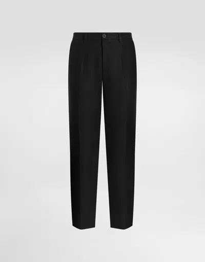 Dolce & Gabbana Linen Pants In Black